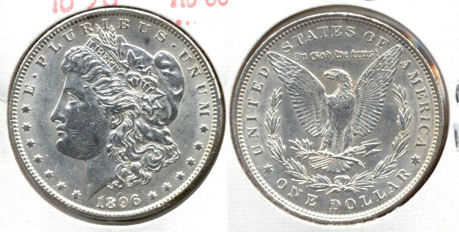 1896 Morgan Silver Dollar AU-50 n Cleaned