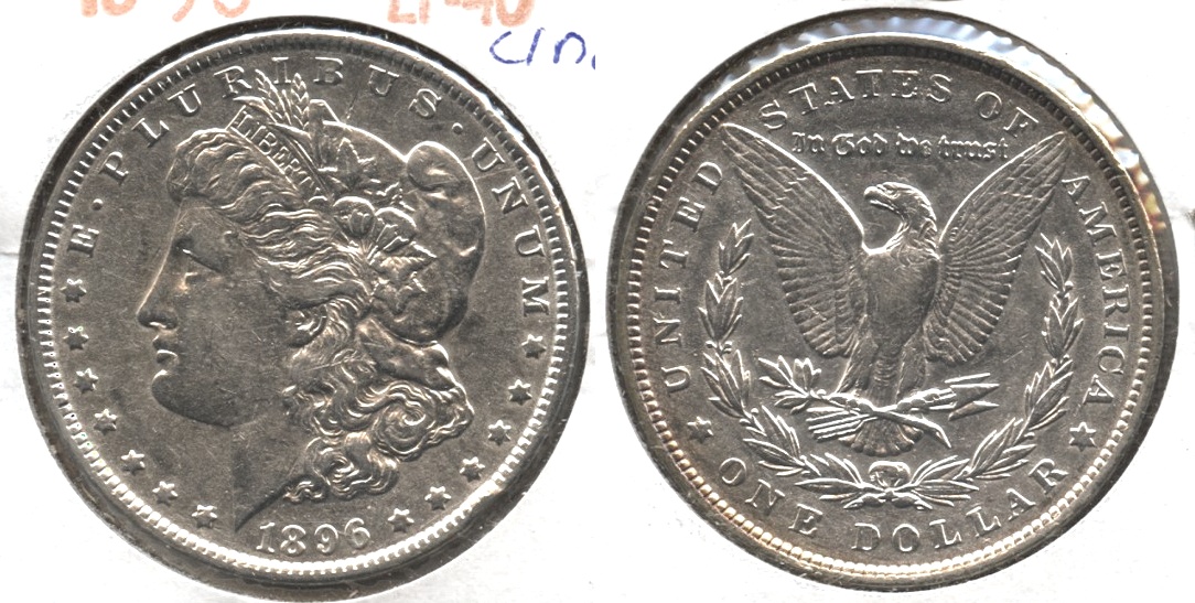 1896 Morgan Silver Dollar EF-40 #aq Cleaned