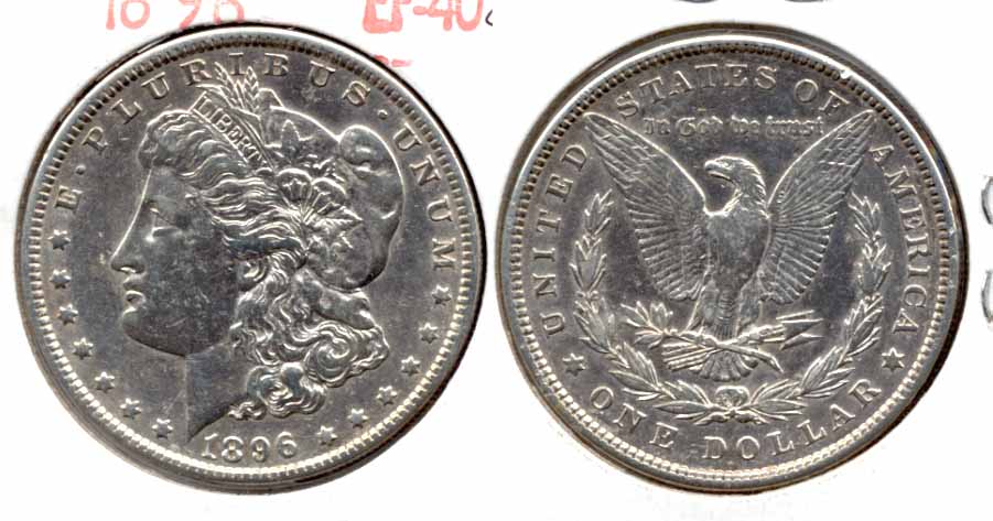 1896 Morgan Silver Dollar EF-40 q Lightly Cleaned