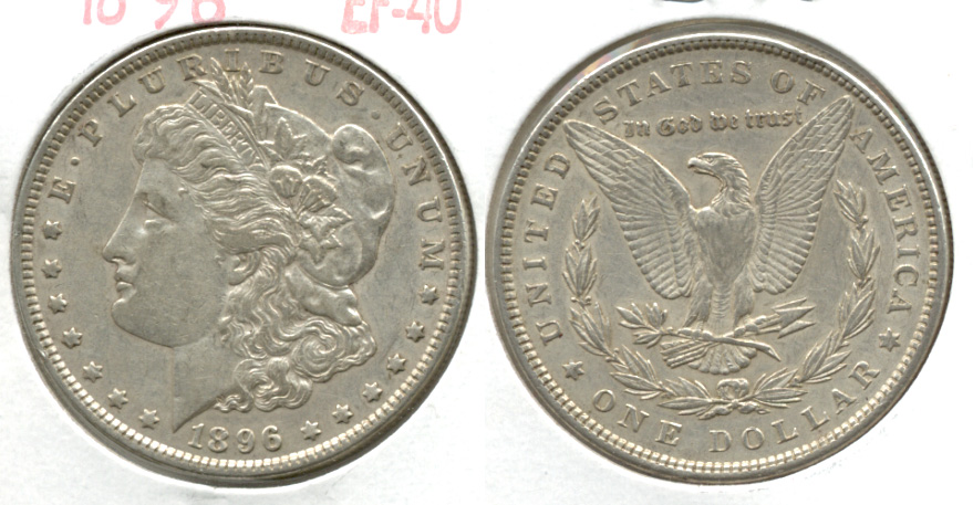 1896 Morgan Silver Dollar EF-40 v
