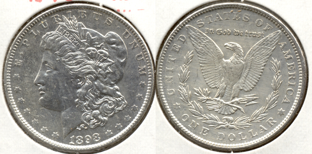 1898 Morgan Silver Dollar AU-50 c Lightly Cleaned