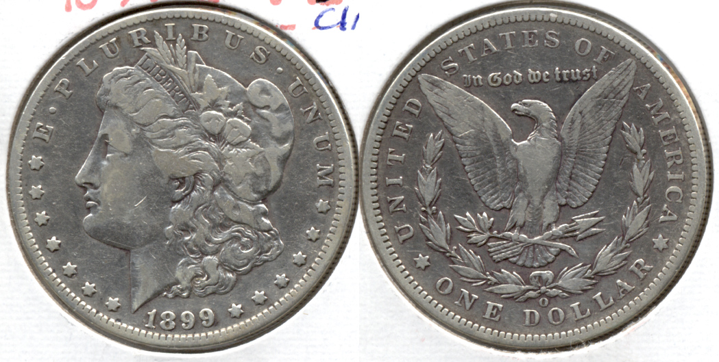 1899-O Morgan Silver Dollar Fine-12 i Cleaned