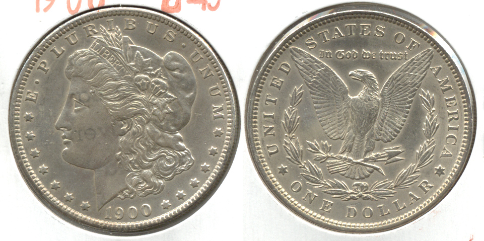 1900 Morgan Silver Dollar AU-50 c Cleaned