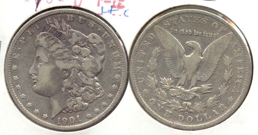 1901-O Morgan Silver Dollar Fine-12 g Light Cleaning