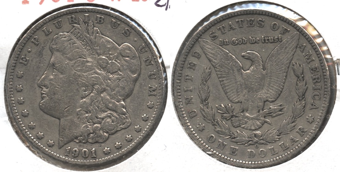 1901-O Morgan Silver Dollar Fine-12 #s Lightly Cleaned