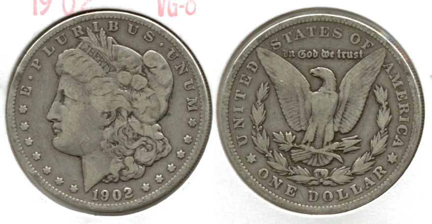 1902 Morgan Silver Dollar VG-8 d