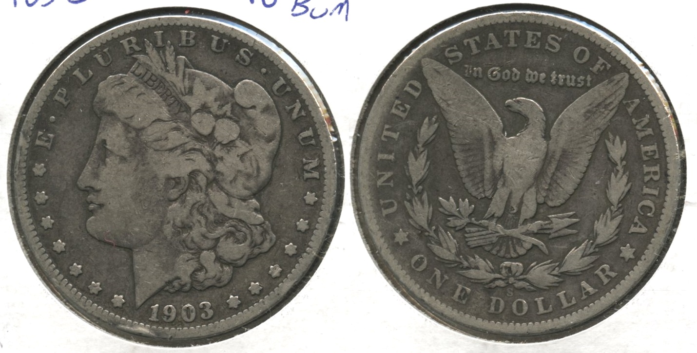 1903-S Morgan Silver Dollar VG-8 #f Rim Bump