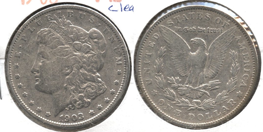 1903 Morgan Silver Dollar Fine-12 #a Cleaned
