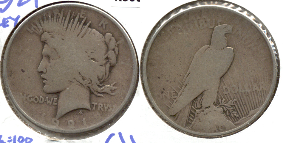 1921 Peace Silver Dollar AG-3