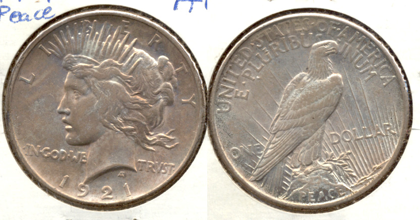 1921 Peace Silver Dollar AU-50