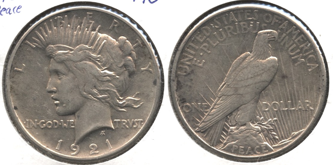 1921 Peace Silver Dollar AU-50 #f