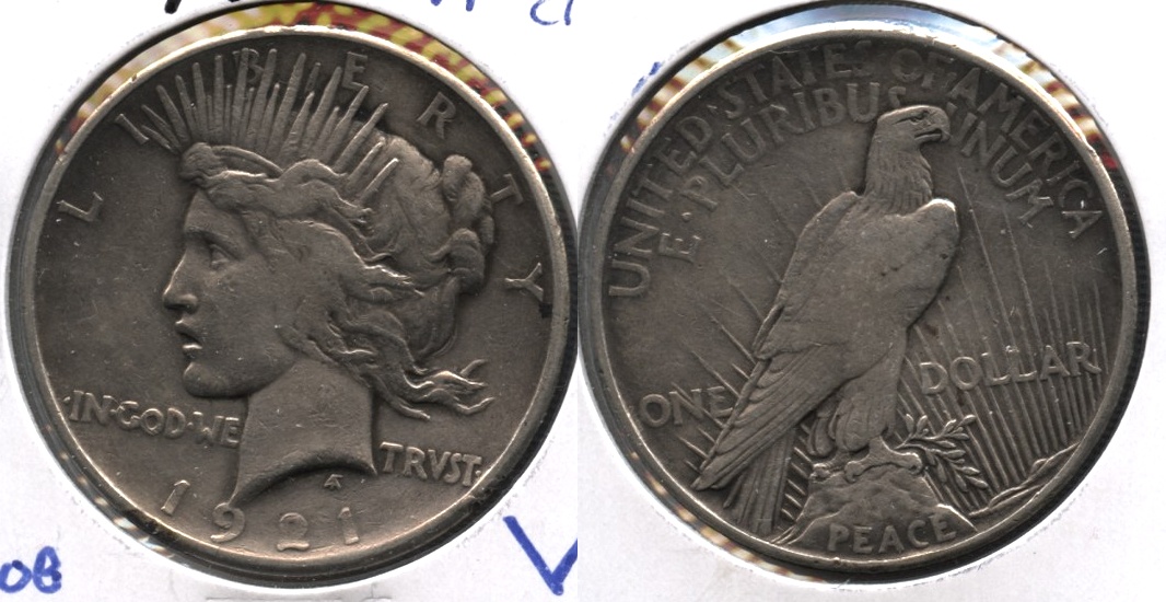 1921 Peace Silver Dollar VF-20 a Old Cleaning