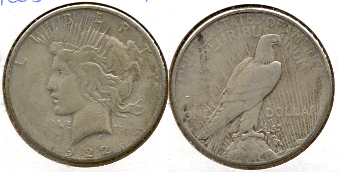 1922-S Peace Silver Dollar F-12