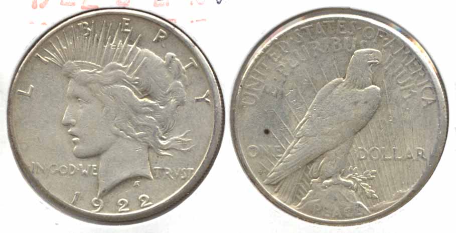 1922-S Peace Silver Dollar VF-20