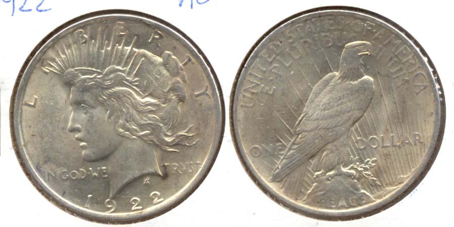 1922 Peace Silver Dollar AU-50 c