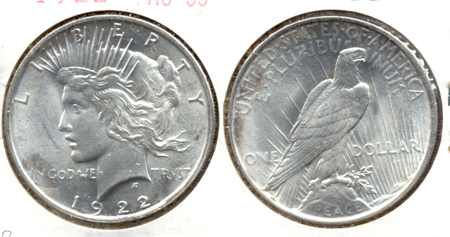 1922 Peace Silver Dollar AU-55 e