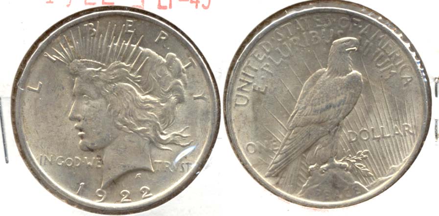 1922 Peace Silver Dollar EF-45 a