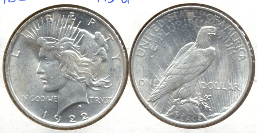 1922 Peace Silver Dollar MS-60 h