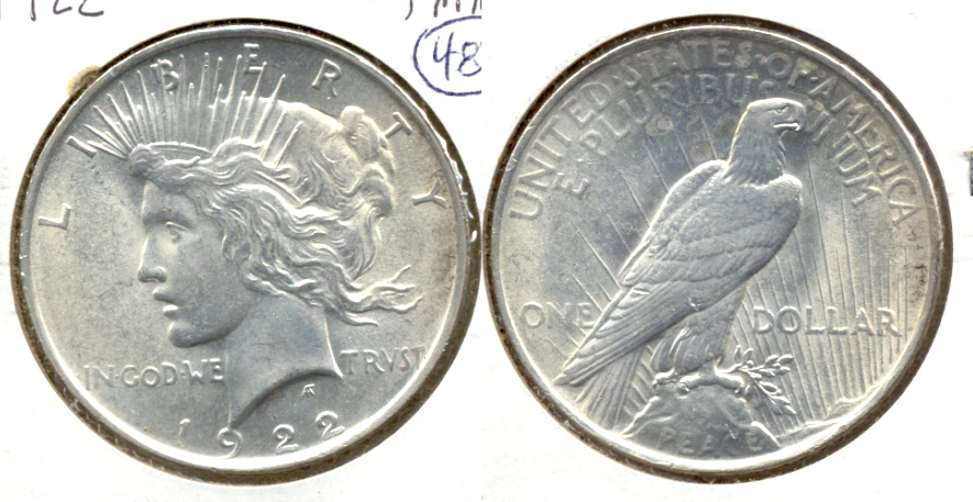1922 Peace Silver Dollar MS-62 d