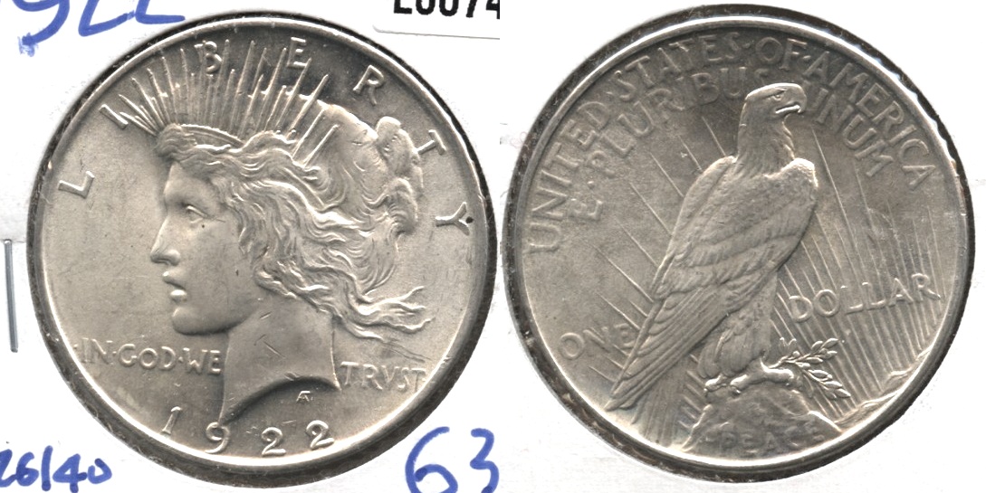 1922 Peace Silver Dollar MS-63 d