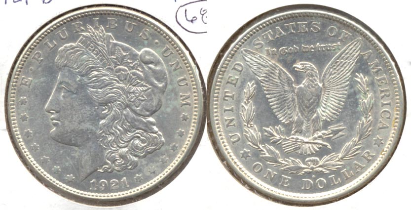 1921-D Morgan Silver Dollar AU-50 a