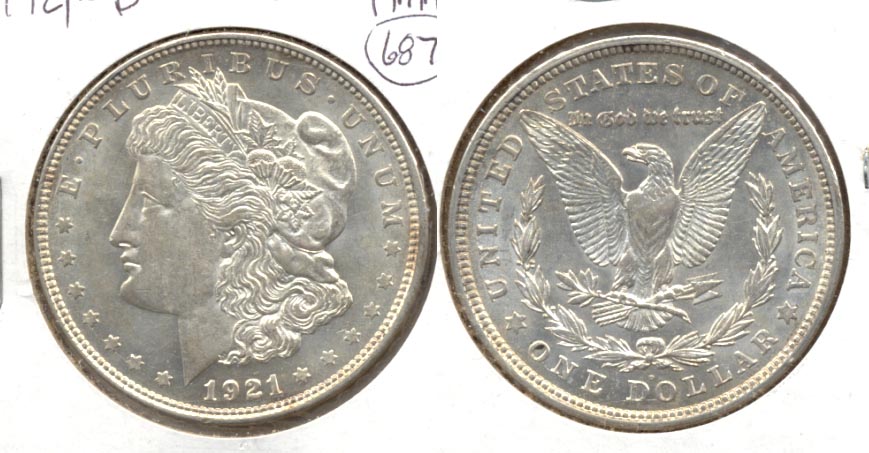 1921-D Morgan Silver Dollar AU-50 c