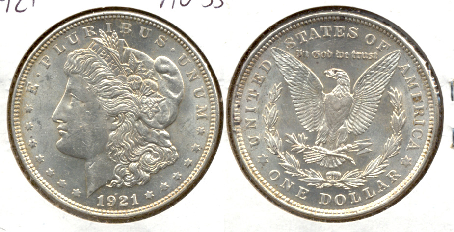 1921 Morgan Silver Dollar AU-55 f