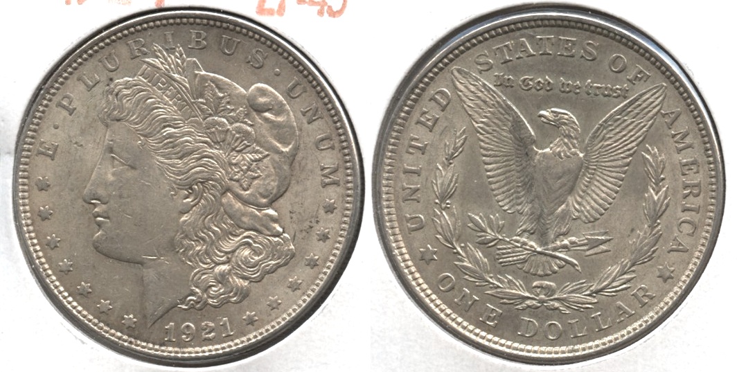 1921 Morgan Silver Dollar EF-45 #r