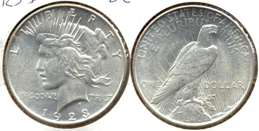 1923-D Peace Silver Dollar MS-60 e