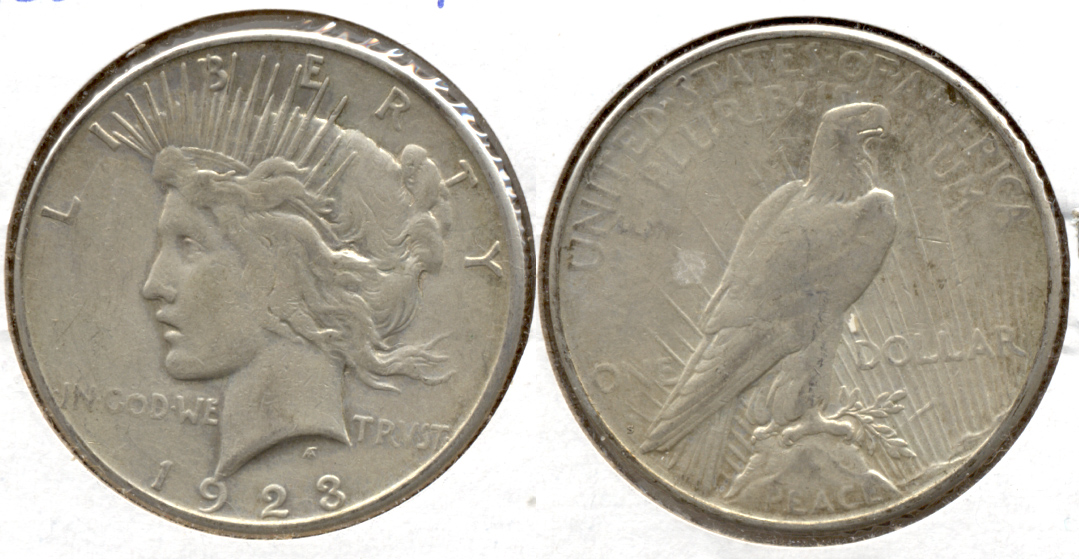 1923-S Peace Silver Dollar Fine-12 a