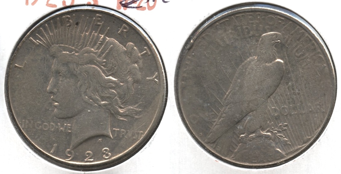 1923-S Peace Silver Dollar Fine-12 #b Cleaned