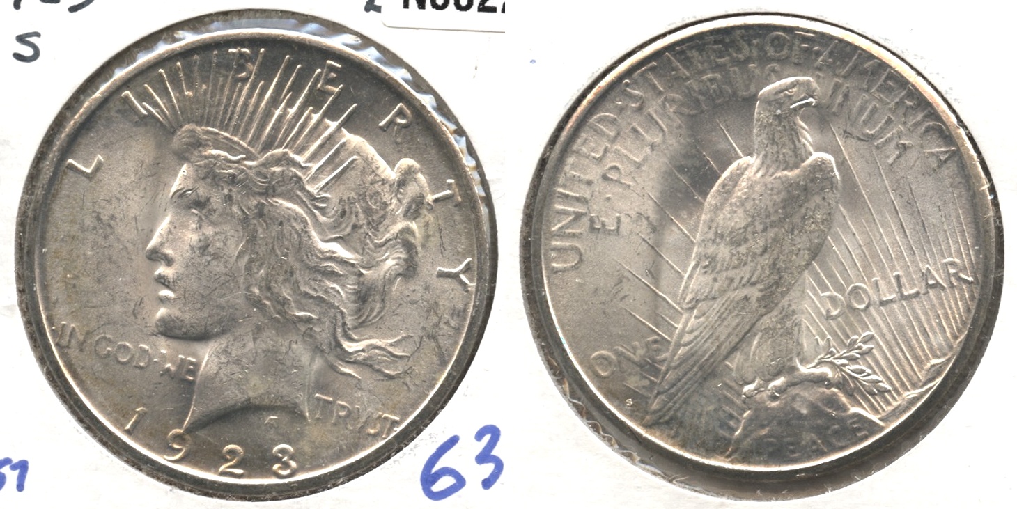 1923-S Peace Silver Dollar MS-62