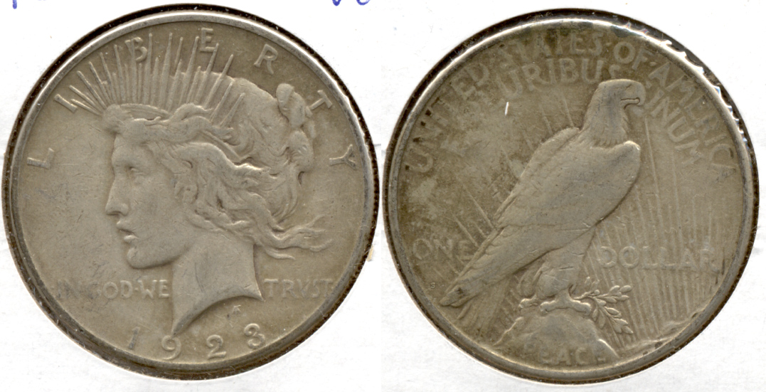 1923-S Peace Silver Dollar VG-8 b