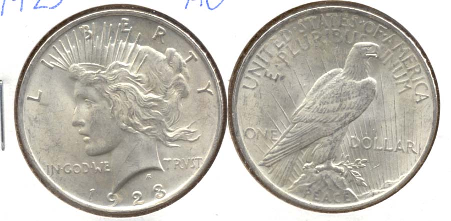 1923 Peace Silver Dollar AU-50 a
