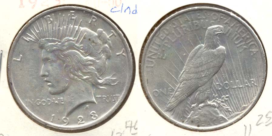 1923 Peace Silver Dollar AU-50 e Cleaned