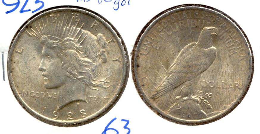 1923 Peace Silver Dollar MS-62 b