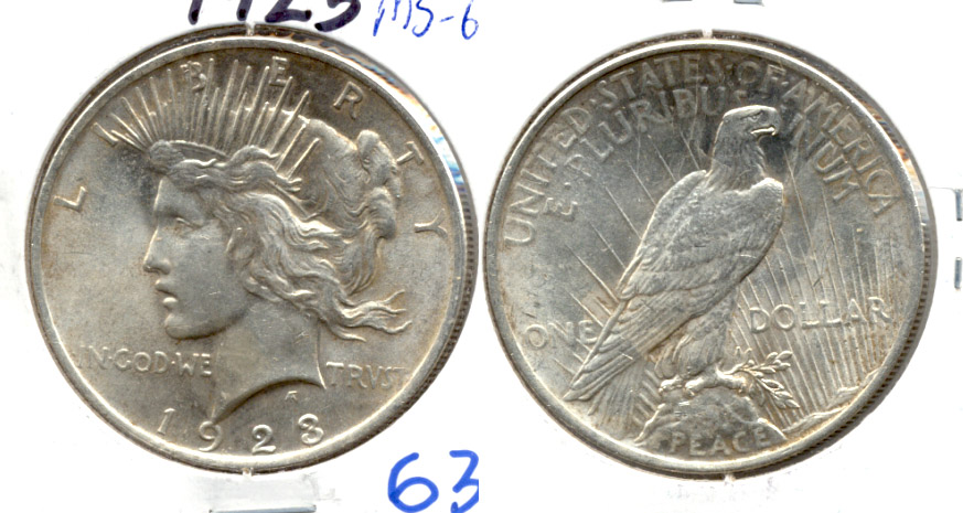 1923 Peace Silver Dollar MS-63 b
