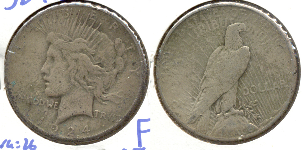 1924-S Peace Silver Dollar Fine-12 Rough
