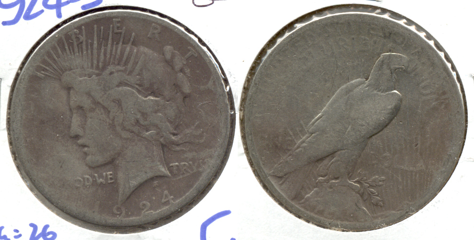 1924-S Peace Silver Dollar Good-4