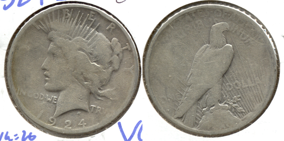 1924-S Peace Silver Dollar Good-4 b