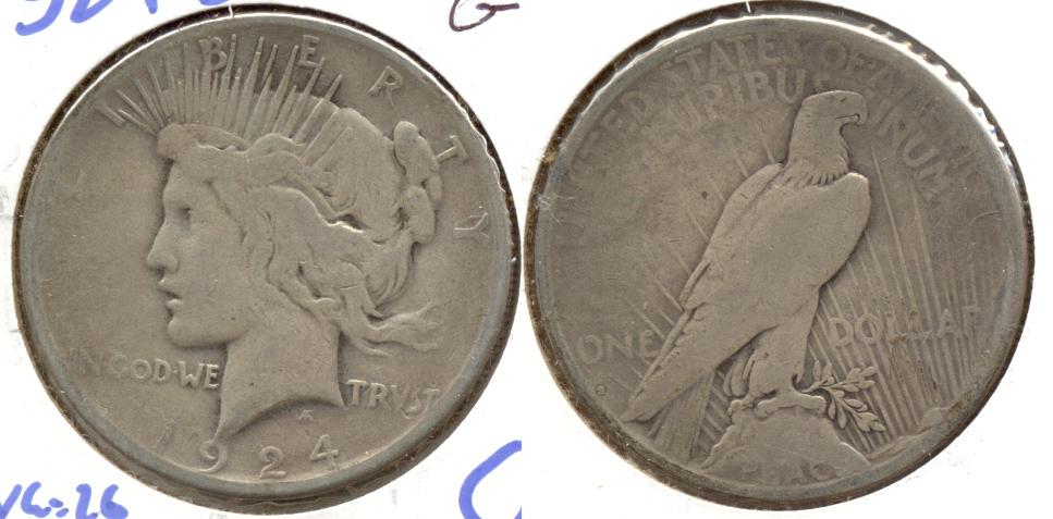 1924-S Peace Silver Dollar Good-4 e