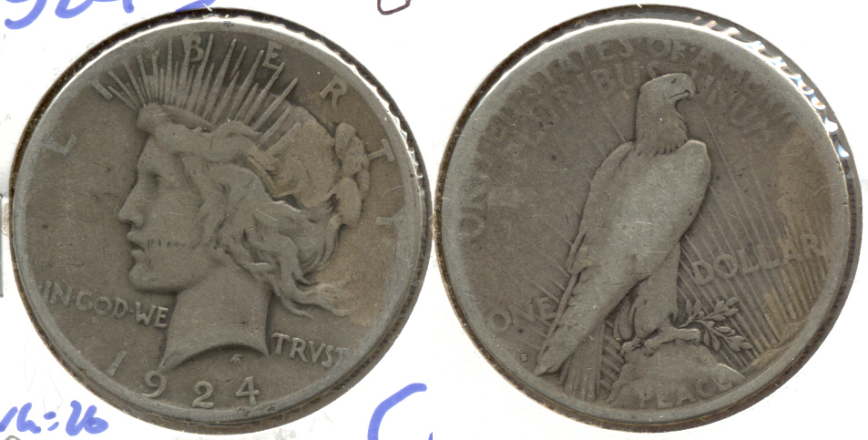 1924-S Peace Silver Dollar Good-4 f