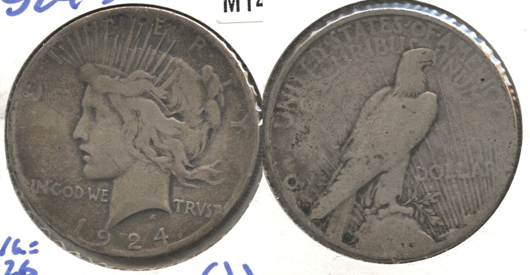 1924-S Peace Silver Dollar Good-4 #h