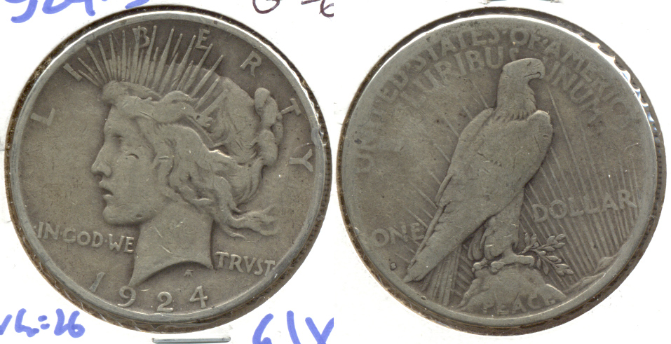 1924-S Peace Silver Dollar Good-6