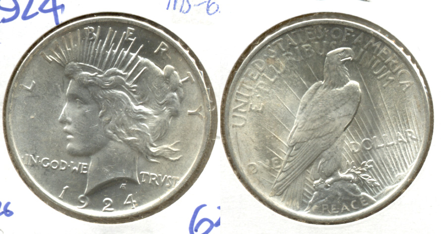 1924 Peace Silver Dollar MS-63 f