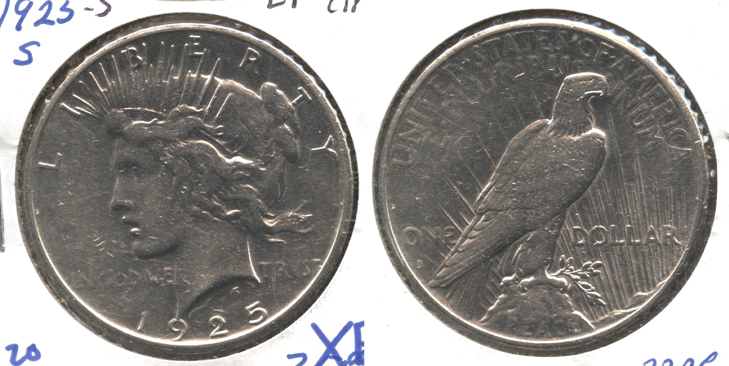 1925-S Peace Silver Dollar EF-40 #a Cleaned