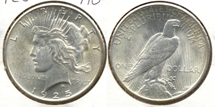1925 Peace Silver Dollar AU-55 a