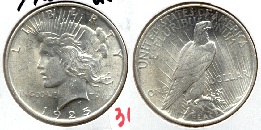 1925 Peace Silver Dollar MS-60 c