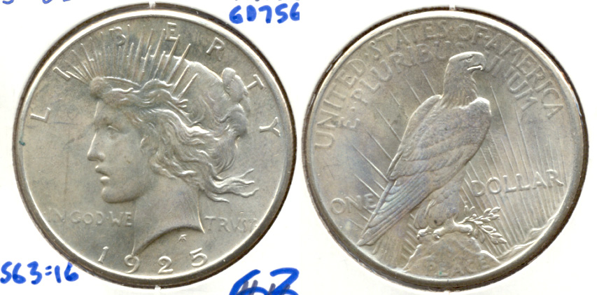 1925 Peace Silver Dollar MS-63 b