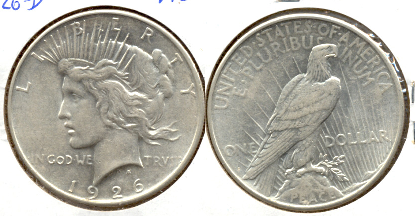 1926-D Peace Silver Dollar AU-50